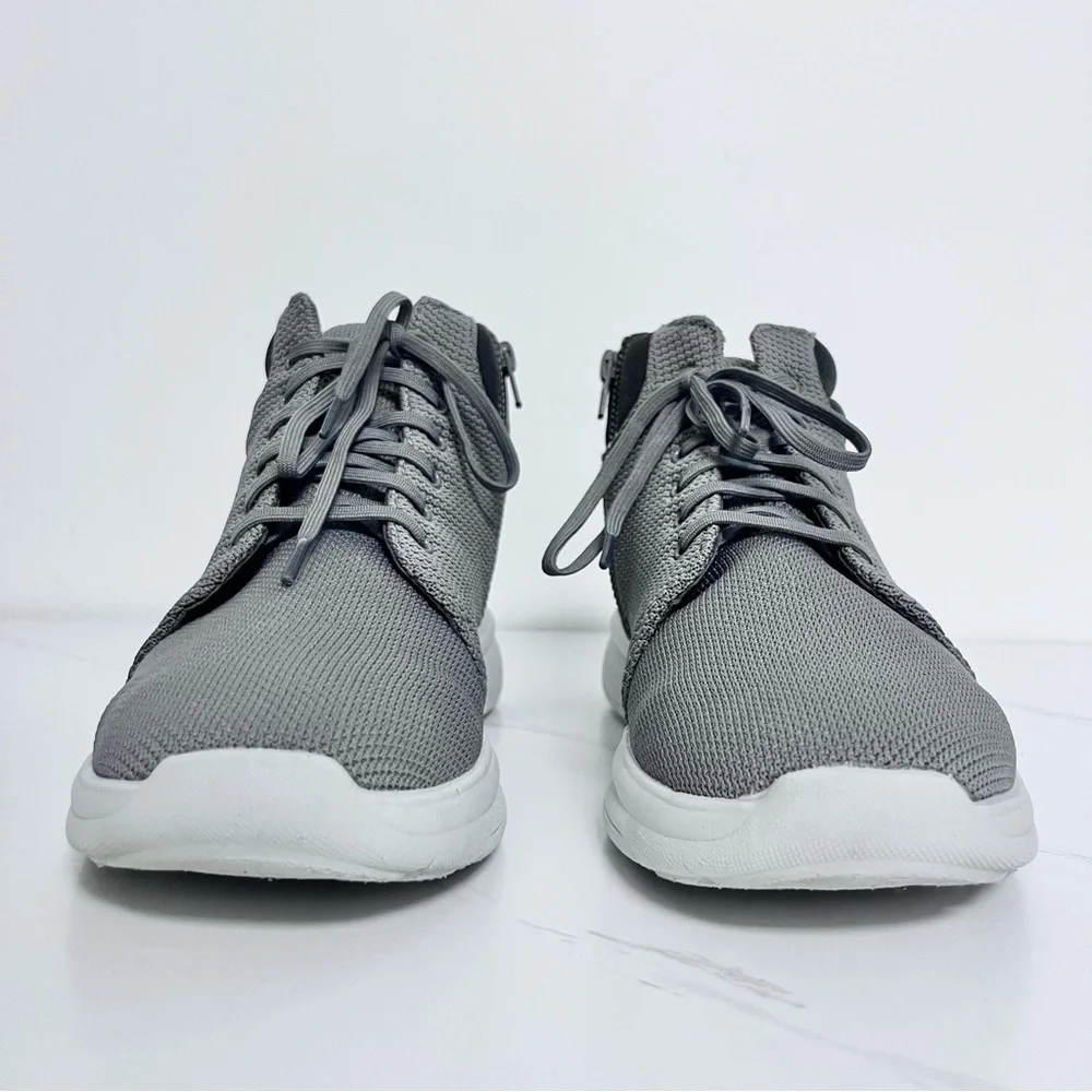 Clarks Cloudsteppers High Top Zip Sneaker Gray Grey Camouflage Detail 10 Wide - Picture 3 of 10